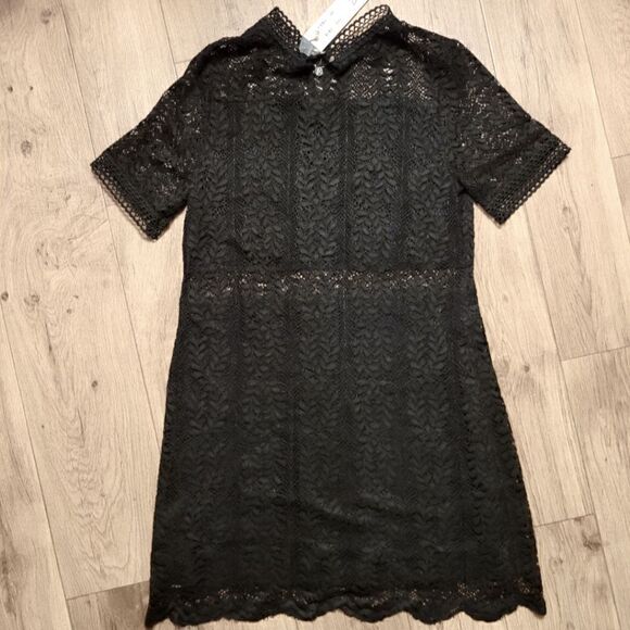 MINKPINK Revolve Tell Tale Lace Mini Dress Black Size L - Picture 4 of 9